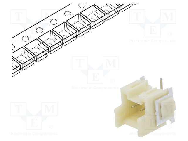 Wire-board; socket; male; XA; 2.5mm; PIN: 2; SMT; 250V; 3A; -25÷85°C