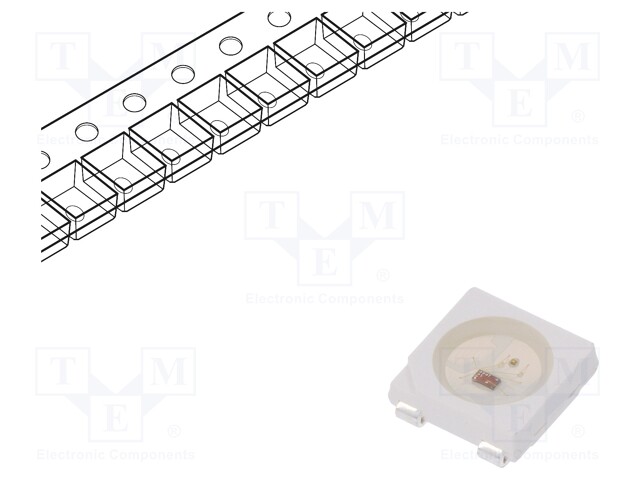 LED; SMD; 5050,PLCC4; RGB; 5x5x1.57mm; 3.7÷5.3V; Lens: transparent