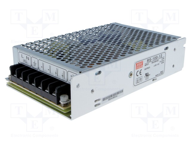 Power supply: switched-mode; modular; 102W; 12VDC; 159x97x38mm