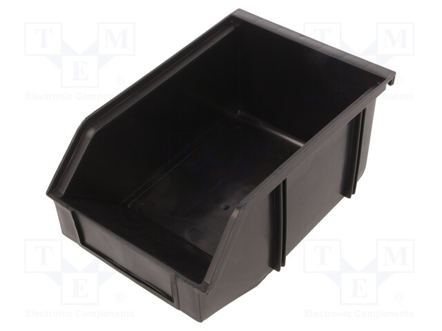 Bin; ESD; L: 197mm; W: 130mm; H: 89mm; black