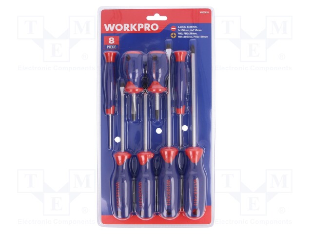 Screwdrivers; Pcs: 8; Bit: Phillips,slot