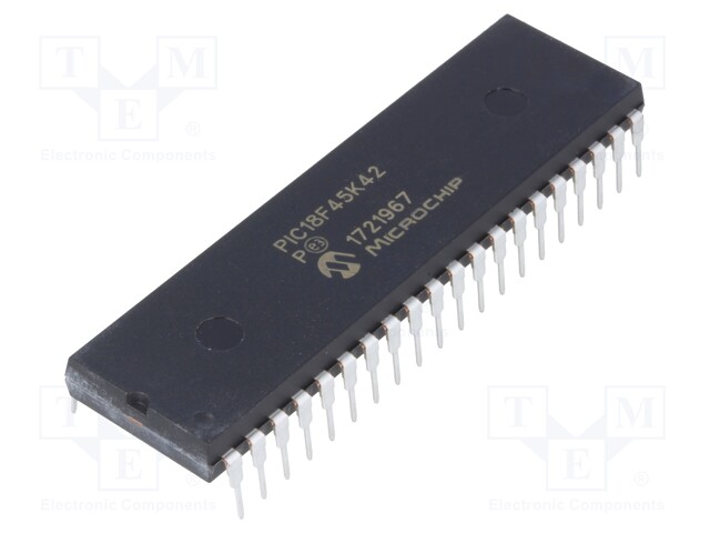 PIC microcontroller; Memory: 32kB; SRAM: 2048B; EEPROM: 256B; THT