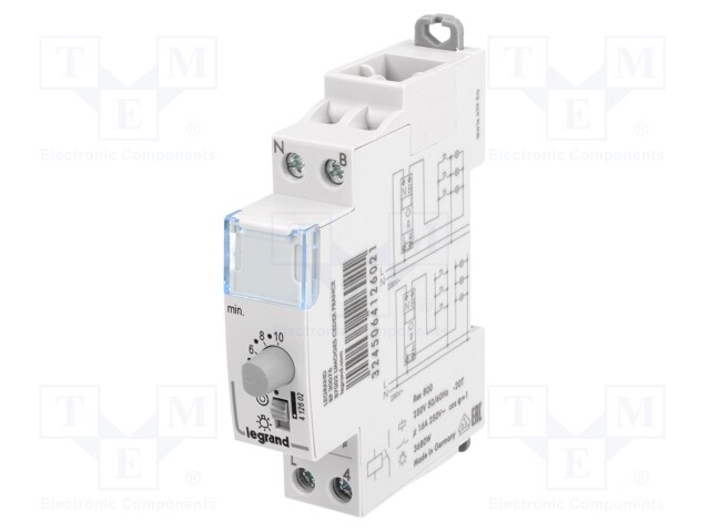 Staircase timer; IP20; 230VAC; SPST-NO; DIN; Range: 30s÷10min