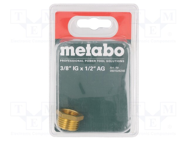 Thread adapter; brass; Ext.thread: 3/8"; Int.thread: 1/2"