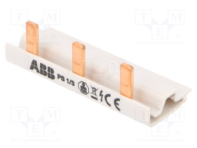 Busbar; 10mm2; Poles: 1; 690VAC; 690VDC; Inom: 63A; No.of mod: 3