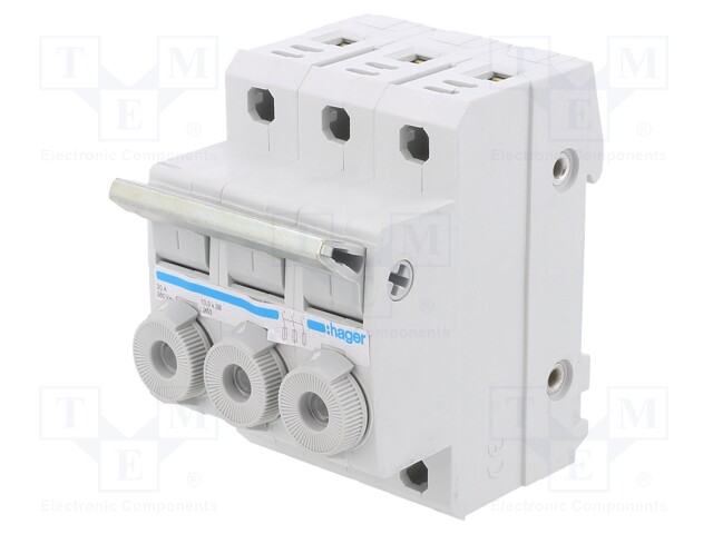 Fuse disconnector; 10x38mm; DIN; 20A; 400V; Poles: 3; -5÷40°C