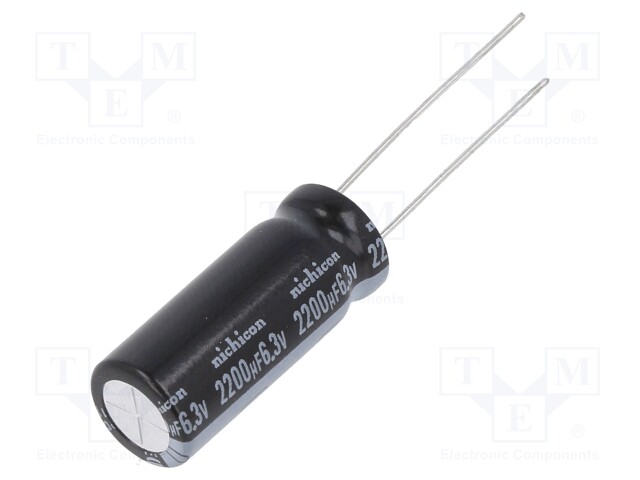 ALUMINUM ELECTROLYTIC CAPACITOR 2200UF, 6.3V, 20%, RADIAL