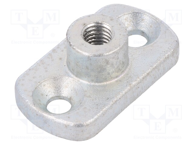 Threaded flange; W: 25mm; H: 16mm; L: 45mm; steel; zinc; Thread: M8