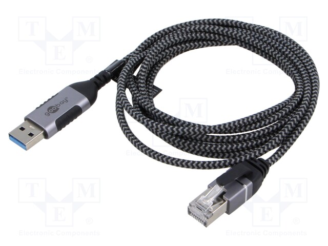 Cable; slim,USB 3.0; RJ45 plug,USB A plug; nickel plated; 2m