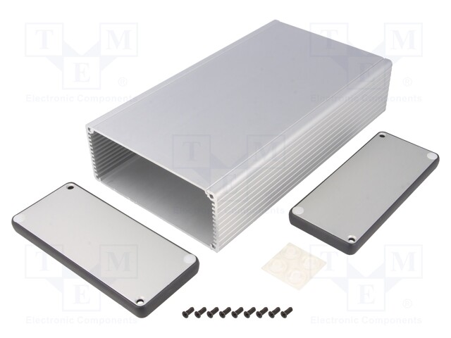 Enclosure: with panel; 1455; X: 125mm; Y: 220mm; Z: 51mm; aluminium