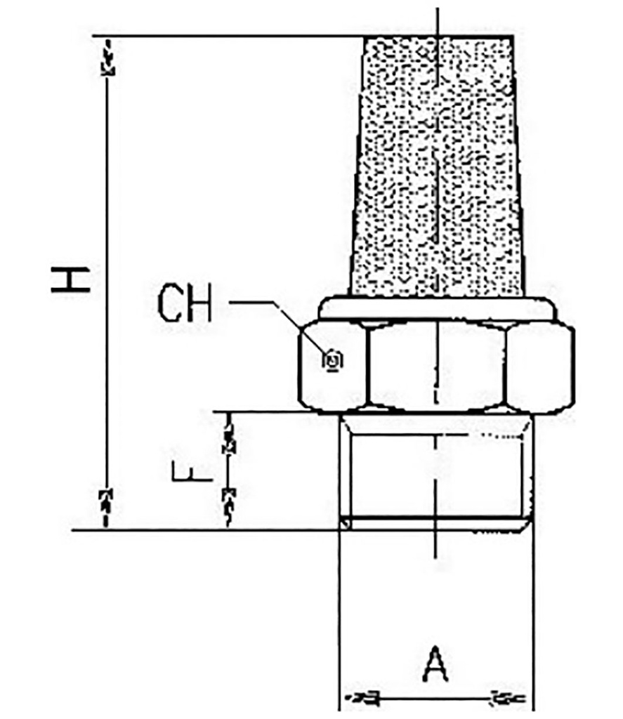 Sound suppression silencer; Thread: G 3/4"; sintered bronze