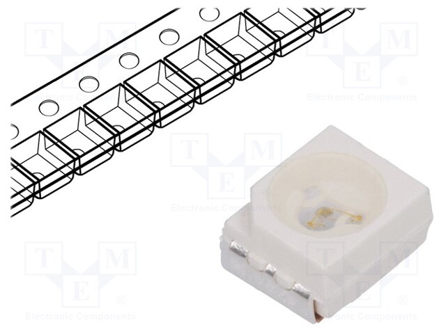 LED; SMD; 3528,PLCC2; blue; 45÷70mcd; 3.5x2.8x1.9mm; 120°; 20mA