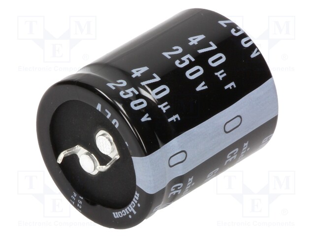 Capacitor: electrolytic; SNAP-IN; 470uF; 250VDC; Ø30x35mm; ±20%