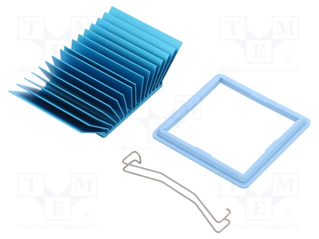 Heatsink: extruded; grilled; blue; L: 45mm; W: 45mm; H: 17.5mm