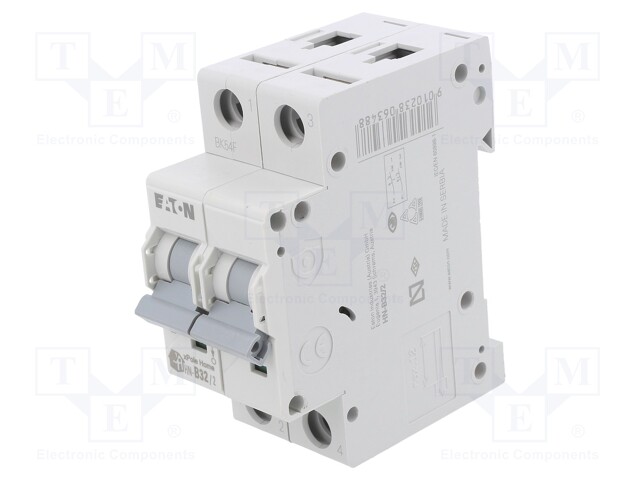 Circuit breaker; 230/400VAC; Inom: 32A; Poles: 2; DIN; Charact: B