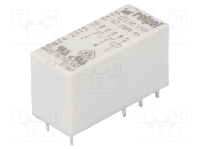 Relay: electromagnetic; DPDT; Ucoil: 110VAC; 8A/250VAC; 8A/24VDC