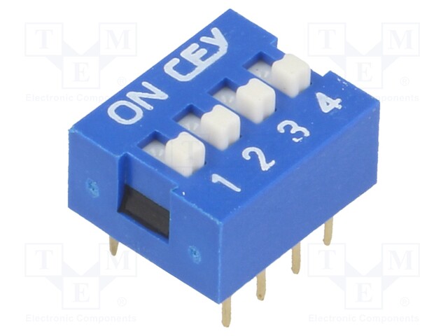 Switch: DIP-SWITCH; Poles number: 4; ON-OFF; 0.05A/12VDC; Pos: 2