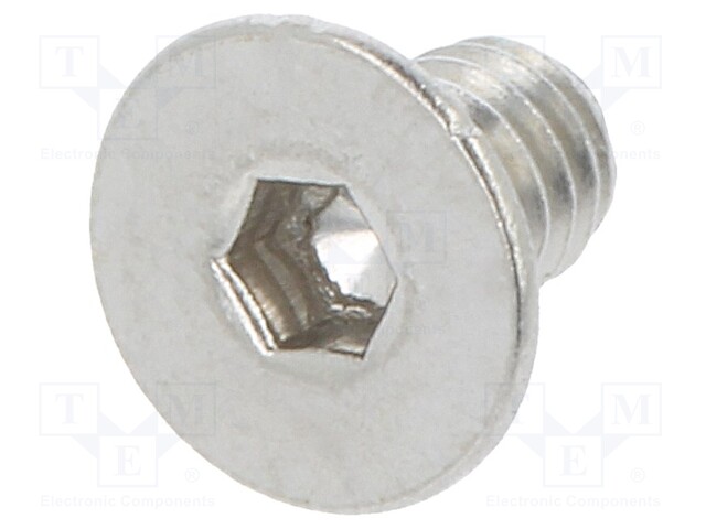 Screw; M2,5x4; DIN: 7991; Head: countersunk; imbus; HEX 1,5mm