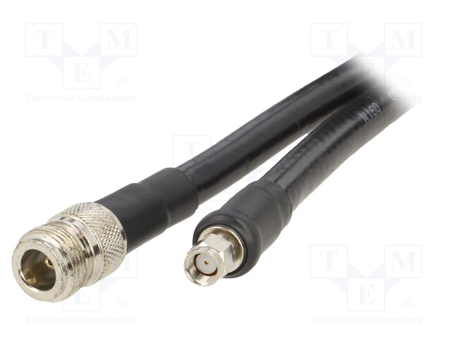 Cable; 50Ω; 5m; N female,RP-SMA male; black