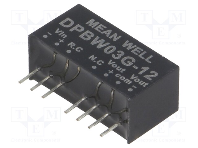 Converter: DC/DC; 3W; Uin: 18÷75V; Uout: 12VDC; Uout2: -12VDC; SIP8