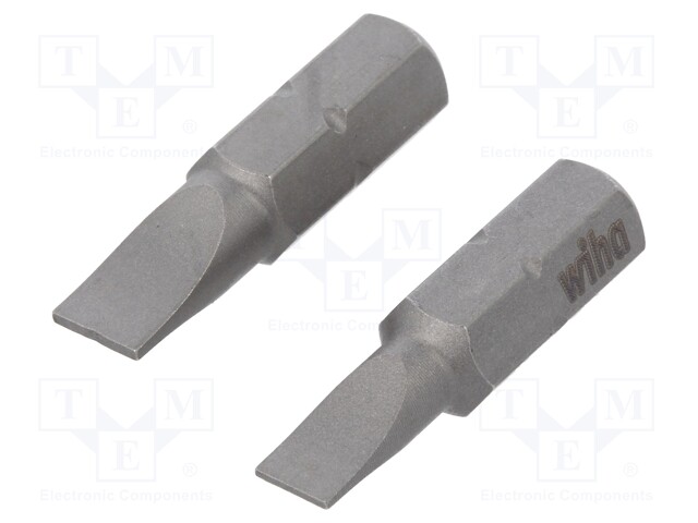 Screwdriver bits; Pcs: 2; Package: plastic case; 25mm; Bit: slot