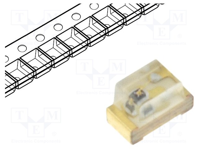 LED; SMD; 0603; yellow; 18÷120mcd; 1.6x0.8x1.1mm; 120°; 2÷2.5V; 20mA