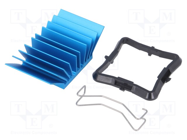 Heatsink: extruded; grilled; blue; L: 25mm; W: 25mm; H: 12.5mm