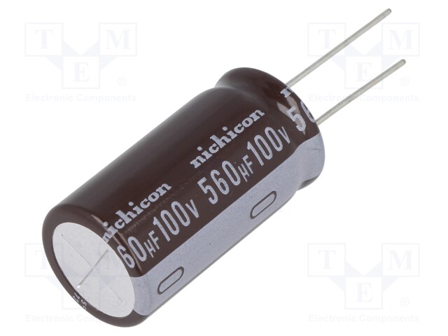 Capacitor: electrolytic; low impedance; THT; 560uF; 100VDC; ±20%