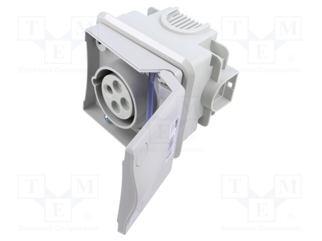 Connector: AC supply 3-phase; socket; female; 16A; 415VAC; IP44