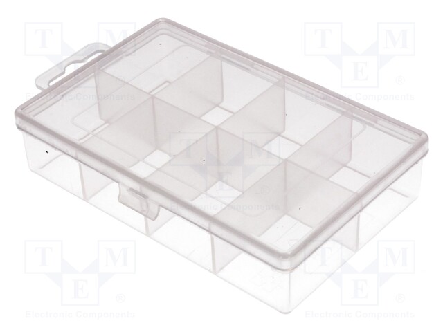 Container: compartment box; 150x88x30mm; transparent