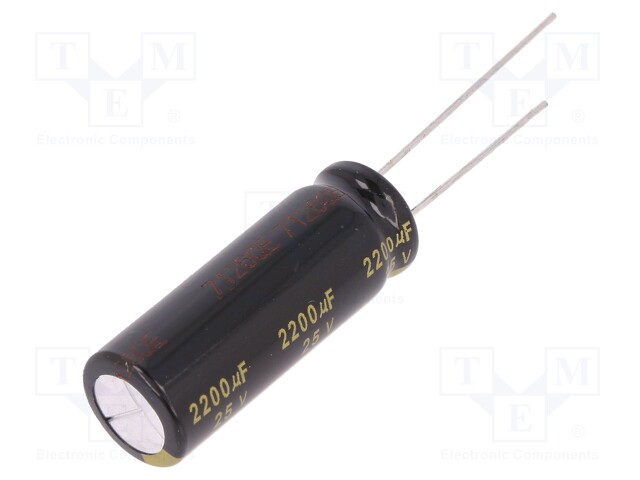 Capacitor: electrolytic; low impedance; THT; 2200uF; 25VDC; ±20%