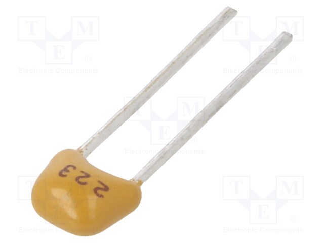 Capacitor: ceramic; 22nF; 50V; X7R; ±10%; THT; 2.54mm