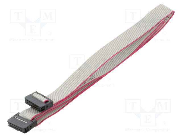 Ribbon cable with IDC connectors; 12x28AWG; Cable ph: 1mm; 0.6m