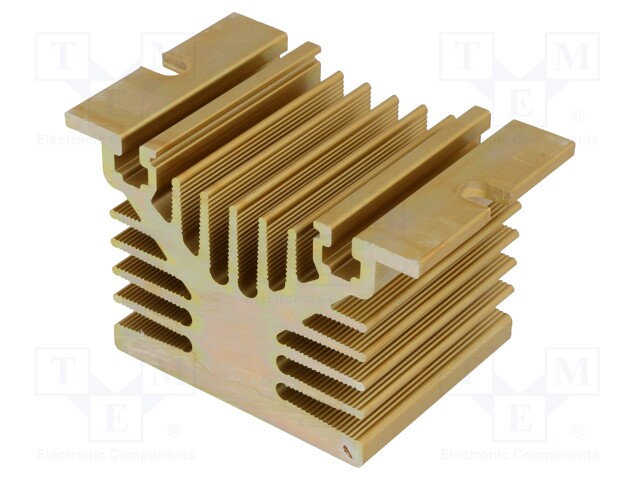 Heatsink: extruded; Y; golden; L: 50mm; W: 80mm; H: 50mm; aluminium