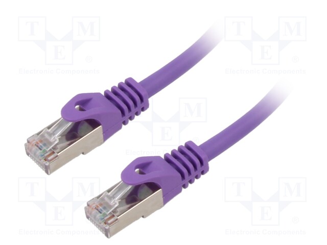 Patch cord; S/FTP; 6a; solid; Cu; LSZH; violet; 30m; 27AWG