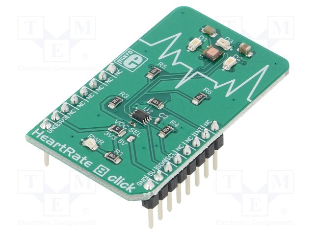 Click board; heart rate sensor; I2C; BH1792GLC; 3.3/5VDC