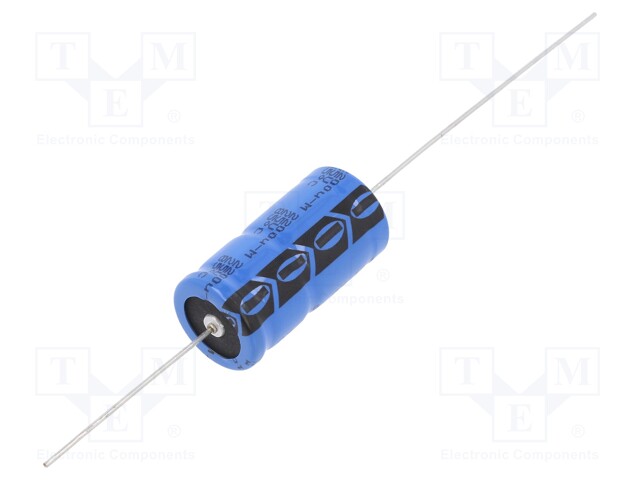 Electrolytic Capacitor, Miniature, 2200 µF, 25 V, 021 ASM Series, ± 20%, Axial Leaded