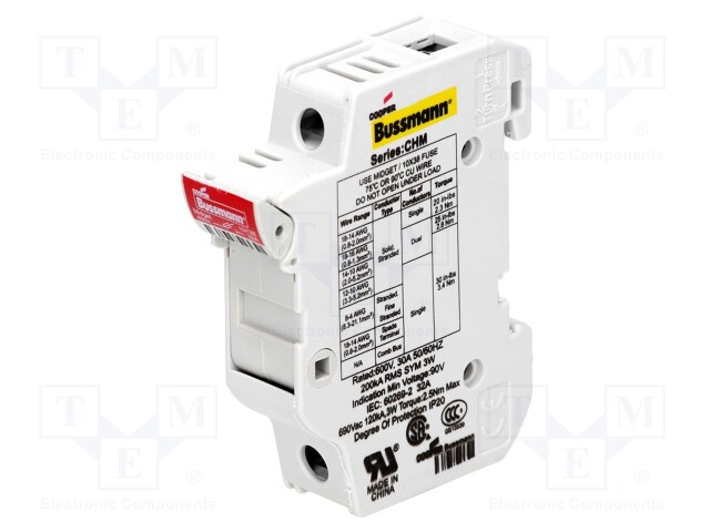 Fuse holder; cylindrical fuses; 10,3x38mm; 32A; 690V