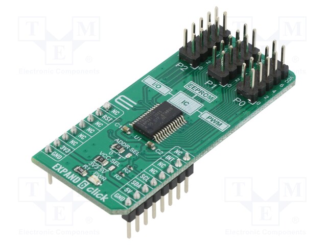 Click board; port expander; I2C; CY8C9520A; 3.3/5VDC