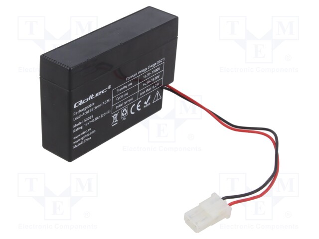 Re-battery: acid-lead; 12V; 0.8Ah; AGM; maintenance-free