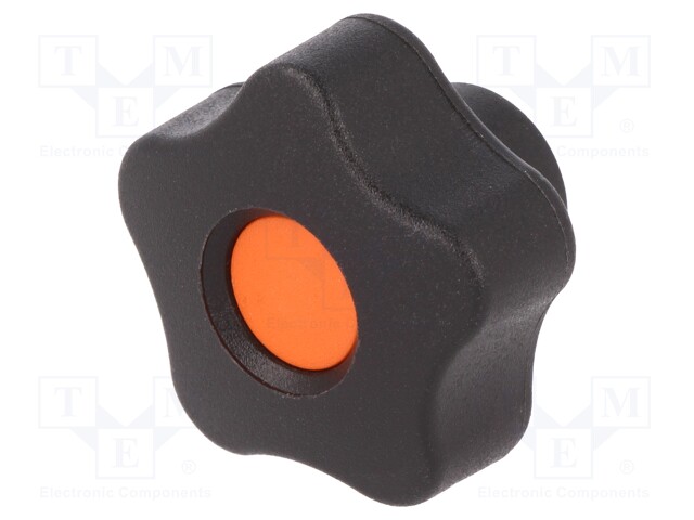 Knob; Dia: 32mm; M6; 12mm; H: 23mm; technopolymer (PP); black