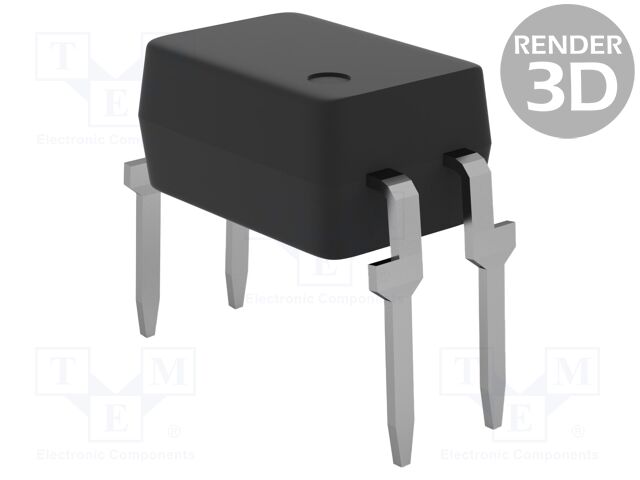 Optocoupler, Transistor Output, 1 Channel, DIP, 4 Pins, 60 mA, 5 kV, 200 %