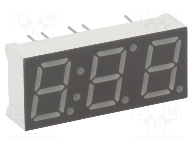 Display: LED; 7-segment; 10mm; 0.39"; No.char: 3; red; 35÷70mcd