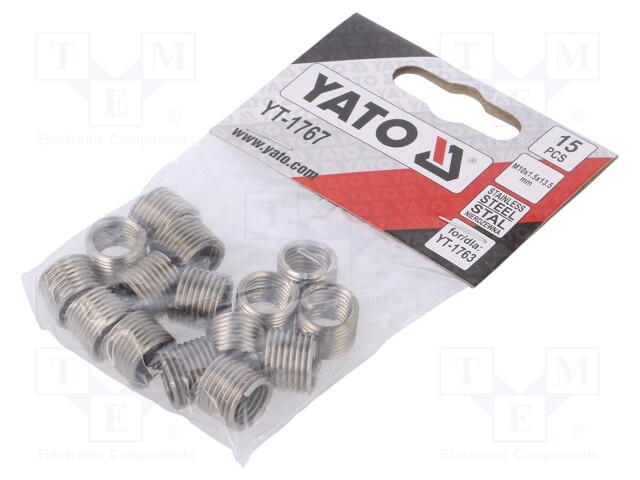 Threaded insert; stainless steel; M10; Pitch: 1,5; 15pcs.