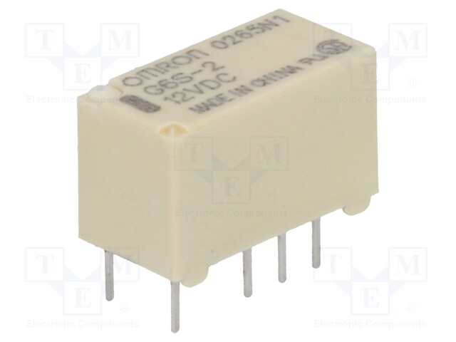 Relay: electromagnetic; DPDT; Ucoil: 12VDC; 0.5A/125VAC; 2A/30VDC