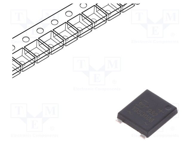 Single-phase bridge rectifier; Urmax: 800V; If: 3A; Ifsm: 110A; YBS