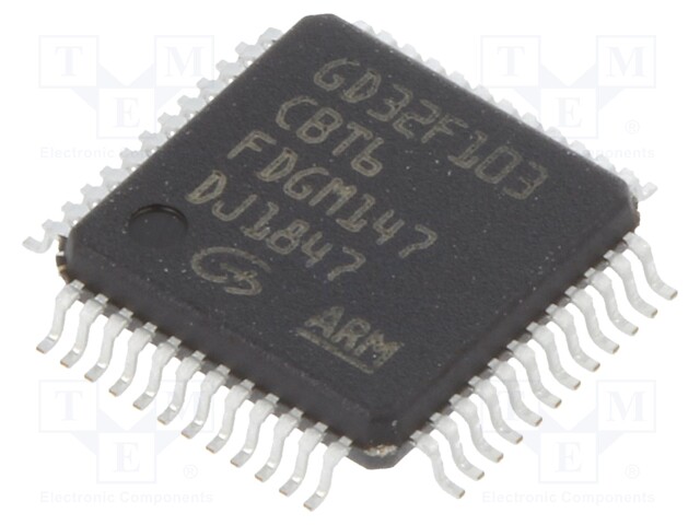 ARM microcontroller; SRAM: 20kB; Flash: 128kB; LQFP48; 3.3VDC