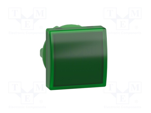 Indicator Lens, Green, Square, 22 mm, Pilot Light Head