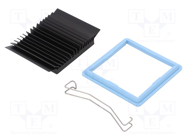 Heatsink: extruded; grilled; black; L: 45mm; W: 45mm; H: 9.5mm; 4°C/W