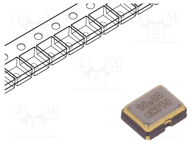 Generator: quartz; 16MHz; SMD; 3.3V; ±50ppm; -40÷85°C; 2.5x2x1mm